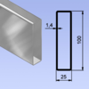 Deska aluminiowa do stelaża 25x100 mm aluminium surowe