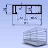 Profil słupka plandeki Mini 35x111mm ANODA